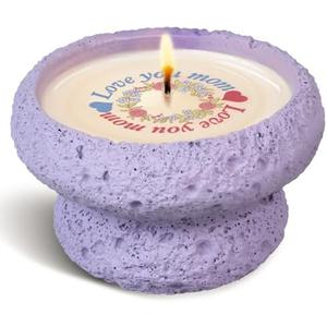 NIARION Gifts for Mom from Daughter, Magic Birthday Gifts, Christmas Day Gift, Lavender Candles, Love You Mom Pattern, Soy Candles for Home, Purple