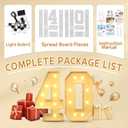 imprsv 3FT 40 Light Up Numbers Large Marquee Numbers, Big Numbers 40 with Lights 40th Birthday Anniversary Decorations for Women Men