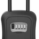 Lock Box, Key Lock Box Outdoor with Code, Made of Metal Secure Weatherproof Key Storage 4-Digit Combination Keybox with Shackle, Portable/Wall Mounted, Indoor/Outdoor Use Holds 6 Keys (Black, 1 Pack)