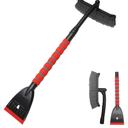 39" Snow Brush & Ice Scraper for Car Windshield, 2-in-1 Detachable Ice Scraper with 360° Pivoting Brush Head, Extendable Snow Removal Tool Winter Accessories for Cars Trucks SUVs (Red)