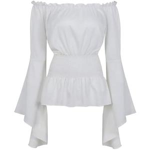 Peasant Blouses for Women Renaisance Shirt Off Shoulder Pirate Medieval Shirts Tops Halloween Costumes L