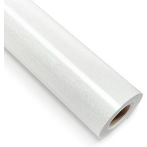 White Glitter Heat Transfer Vinyl 12" x 8 ft HTV for Shirts, Glitter HTV Iron on for All Cutter Machine - Easy to Cut & Weed for Heat Vinyl Design (White)