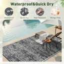 MontVoo Outdoor Rug Waterproof-Patio Rug Mat 5x8 Outdoor RV Camping Picnic Beach Mat Plastic Straw Rugs Outside Outdoor Area Rugs for Balcony Deck Backyard Grey