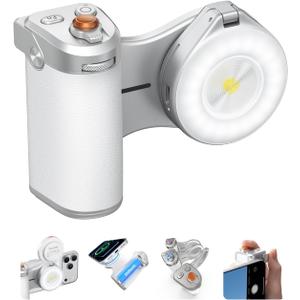TELESIN Pro Shot Imaging Grip + Beauty Selfie Flash Light Bundle Kit | DSLR Style Feel, Ergonomic Grip, Strong Magnetic Hold | MagSafe Creator Kit for iPhone & Android | for Selfie, YouTube, Zoom Call