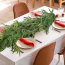 9 ft Christmas Artificial Cedar Garlands Real Touch Christmas Cedar Garland 3 Cow Bells with Bell Banner Xmas Realistic Faux Greenery Pine Garlands for Mantel Fireplace Stair Winter Decor