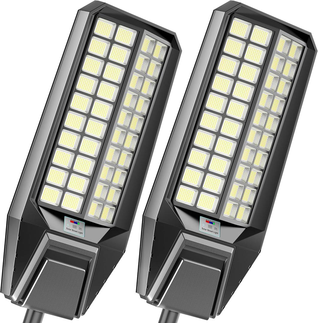 loyoele 900000LM 10000W Solar Street Lights Outdoor LED Solar Light with Motion Detection, Dusk to Dawn, Weatherproof, Ideal for Security Lighting in Driveways and Parking Lots