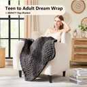 L'AGRATY Chunky Knit Blanket Throw - Soft Chunky Throw Blanket 30x40: 100% Hand Kintted Chenile Crochet Throw Blanket for Couch - Large Cable Knit Chunky Blanket for Home Decor(Dark Grey)