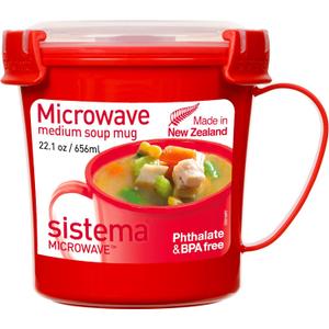Sistema Microwave Soup Mug with Lid and Steam Release Vent (22.1 Ounces)