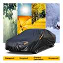 Kayme Sedan Car Cover Waterproof All Weather with Lock and Zipper, Sun Uv Rain Protection Outdoor, Universal Fit Versa/350Z, Audi A3 (Up to 175 Inch) H1/Black