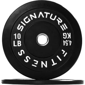 Olympic Bumper Plates, 2" Weight Plates for Strength Training & Weightlifting, Pairs, Sets or Sets with 7FT Barbell, Multiple Options (Black)