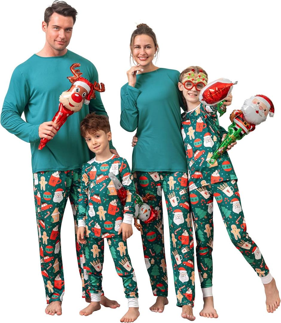 Family Pajamas Christmas Matching Sets Xmas Family Pjs Set Couple Holiday Jammies Women/Men Festival Sleepwear Adult (Large, Santa Claus) Men