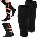 Floraltop 3 Pair Lymphedema Compression Leg Wrap with Calf Compression Sock 20-30 Mmhg Lymphedema Product Adjustable Brace Medical Shin Splint Wrap with Stocking for Heaviness Fatigue