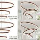 3 Ring Chandelier Modern LED Pendant Light for Dining Room Circular Round Chandelier Dimmable with Remote Control Flush Mount High Ceiling Lights for Staircase Entryway, 24 Inches 3000K-6500K