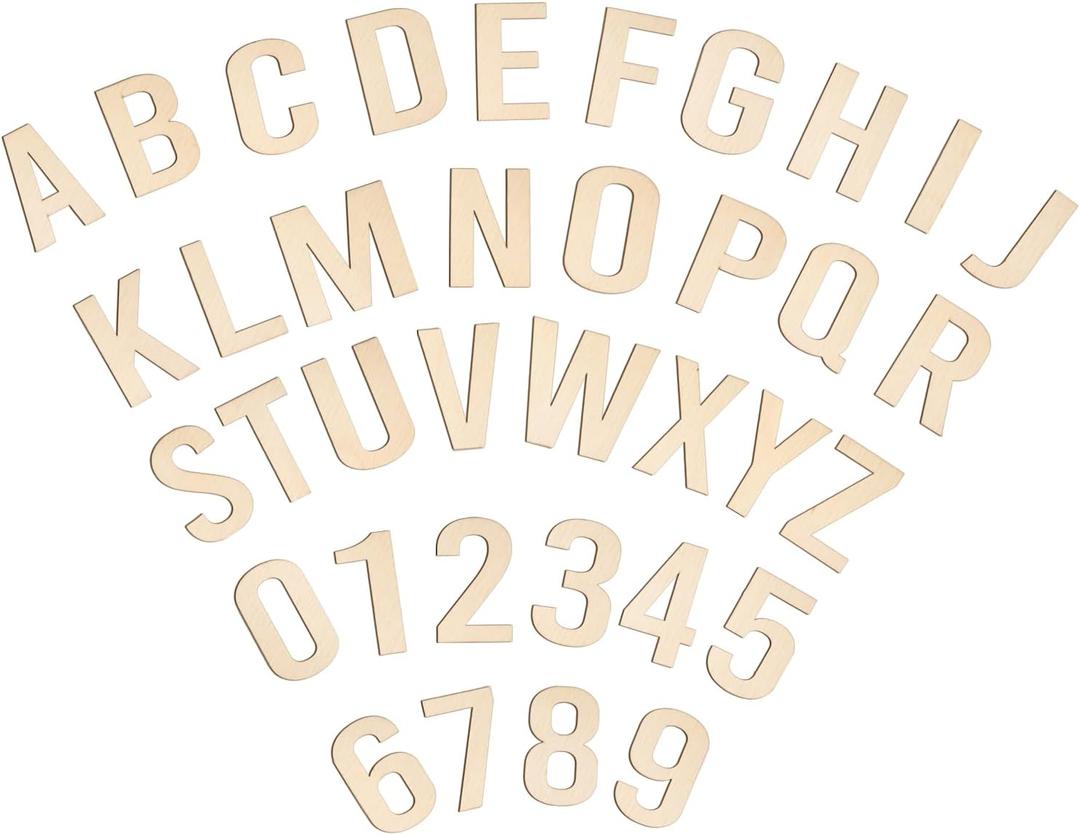 108 Pcs Wooden Letters 4 Inch for Crafts, Small Wood Alphabet Letters and Numbers Unfinished Wooden Letters Cutouts for Painting DIY Project Wall Decor Nursery Room Home Decorations