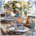 Sweetude 50 Pcs 4 x 6 Inch Thank You Floral Burlap Gift Bags with Drawstring and 50 Pcs Tags Chinoiserie Blue Floral Bag Bulk Treat Bags Candy Goodies Sacks for Wedding Birthday Bridal Baby Shower