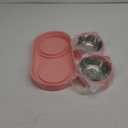 Elevated Cat Food Bowls, Raised Cat Bowl with Stand Stainless Steel, Tilted Bowls Anti Vomiting, Double Cats Food and Water Bowl Set for Cats (Pink)