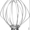 K45WW Wire Whip for KitchenAid Tilt-Head Mixer,6-Wire Whisk Attachment Replacement for 4.5QT/5QT Models K45SS KSM110 KSM75 KSM90 KSM100, Aluminum Head with Stainless Steel Wires, Hand Wash Only