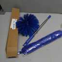 ZZ LAZYCOTTAGE Cobweb Duster with Extension Pole, Washable Cleaning Duster Kit with 2 Duster Heads, Cobweb Duster, Corner Brush, Aluminum Telescoping Pole for Ceiling Fan (Blue)