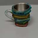 Painted Book Mug, Novelty 3d Painted Books Coffee Mug, Unique Colorful Resin Books Stack Coffee Cup, Collection Gifts For Readers Librarians Literature Lovers (#A)