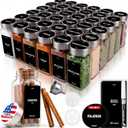 Deco haus Glass Spice Jars with Lids 36x4oz - Spice Containers +280 Labels, 36 Set