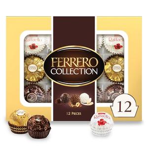 Ferrero Collection, 12 Count, Premium Gourmet Assorted Hazelnut Milk Chocolate, Dark Chocolate and Coconut, 4.6 oz , BB Sep 17 25