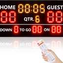 YZ LED Portable Football Scoreboard, Rechargeable Wireless Digital Scoreboard with Remote, Electronic Scoreboard Football Score Keeper for Outdoor/Football Training/American Football Games/Rugby Ball
