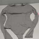 PUMIEY Women's Crew Neck Long Sleeve Bodysuit Sexy Tops Sharp Collection M