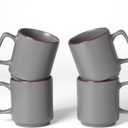 famiware Coffee Mugs Set of 4, Nebula 14oz Coffee Mugs, Ceramic Cup Set with Handle for Latte, Tea, Milk, Cappuccino, Cocoa, Dark Gray