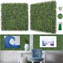 Bybeton 10-Pack Artificial Boxwood Panels (20"x20"), Covers 27.7 Sq.Ft. - 5-Year UV-Proof Ultra-Dense Faux Greenery Wall Backdrop for Outdoor Privacy Fence, Patio & Indoor Decor