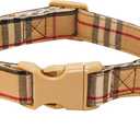 Dog Bowtie Collars, Cute Soft Velvet Dog Collar with Bow Tie, Safety Metal Buckle, Adjustable Collars for Boy and Girl Dogs Pets. (dark beige)