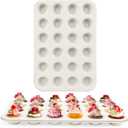 2-Pack 24-cup Beige Miffin Pan, Non-Stick Cupcake Muffin Tin, Ceramic Coating Safe Baking Cupcake Pan