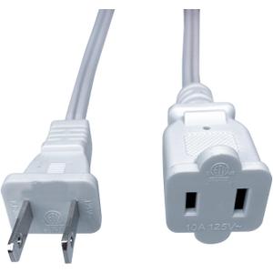 5 FT Extension Cord, White 2 Prong Power Cord Cable,Small Short 18 AWG Power Cable, US Male Female Extension Cords for Nema 1-15P to 1-15R, Used for Indoor,Home,Office,Lights
