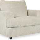 Signature Design by Ashley Soletren Contemporary Chenille Chair and a Half, Off-White