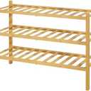 Kitsure Bamboo Wooden Shoe Rack for Closet - Stackable Shoe Organizer with Modular Structure, Space-Saving Shoe Shelf for Entryway, Living Room, Bedroom, 26.8" x 11" x 18.9", Natural