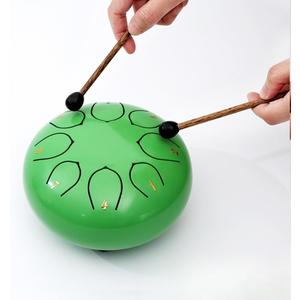 Steel Tongue Drum 8 Notes 6 Inches Steel Hand Drum Tank Drums Mallets Set, Entertainment Meditation Yoga Zen Gifts (Green)