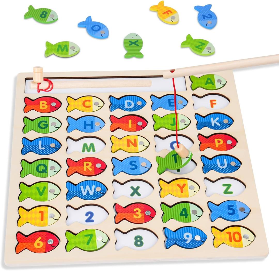 Magnet Fishing Toys for Alphabet and Numbers Learning, 3 Year Old Boy Gift
