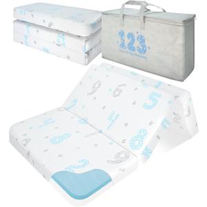 Pack and Play Mattress, 38"x26" Pack N Play Mattresses Dual-Sided Design for Baby and Toddler, Foldable Mattress for Pack N Play with Washable Cover (Blue)