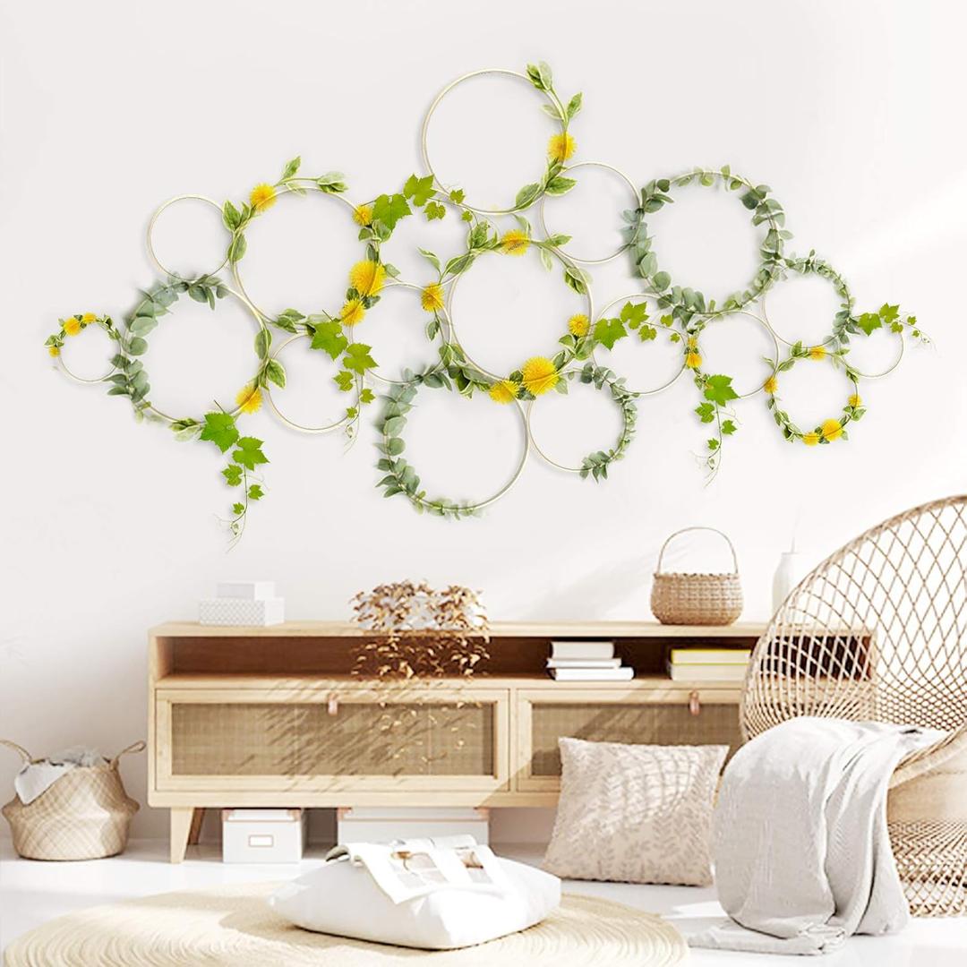 Sunlit Boho 18 PCS Bamboo Wall Trellis DIY Set, Plant & Vines Trellis, Display for Climbing Potted Plants, Rustic Vintage Home Decor