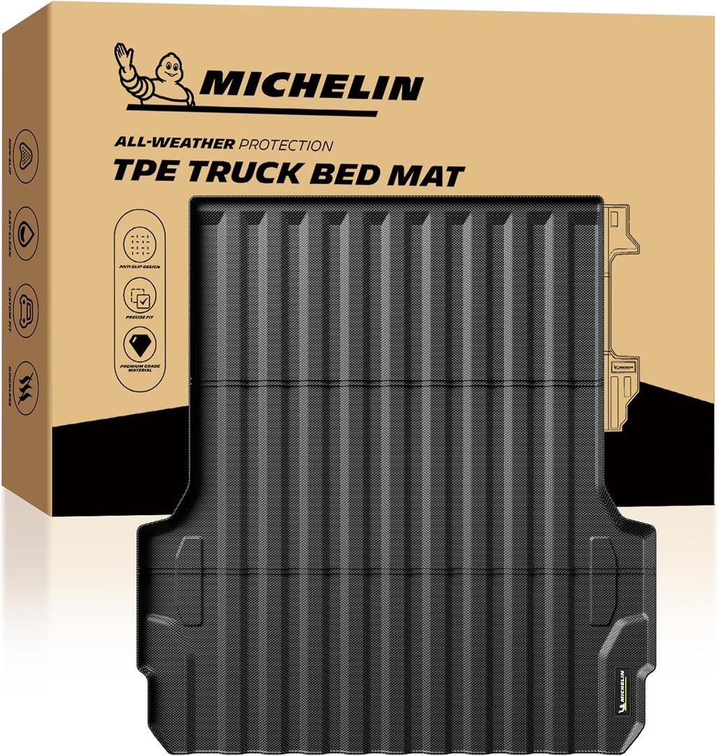 Michelin Truck Bed Mat for 2023-2026 Chevy Colorado/GMC Canyon 5 FT Only, All-Weather Truck Bed Liner, Custom Fit, Durable TPE, Bedliner, Non-Slip