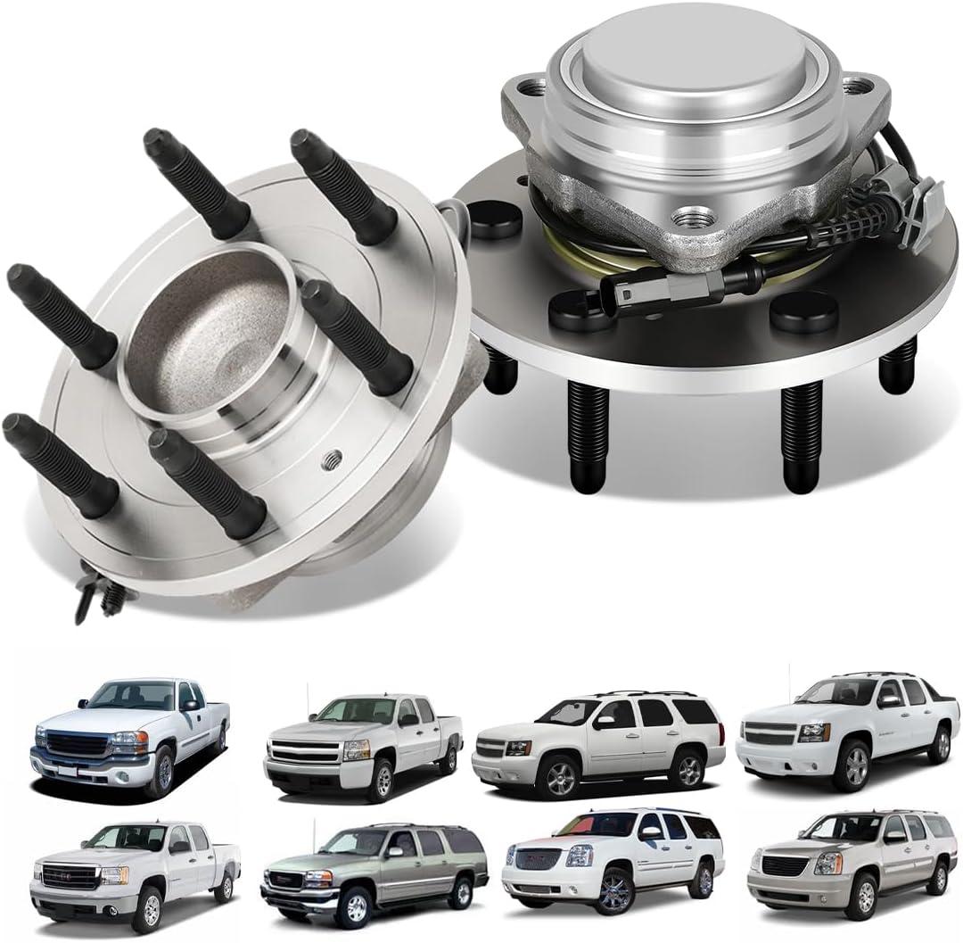 Front Wheel Hub and Bearing Assembly 6-Lug FIT 2007-2014 Escalade Suburban Tahoe Yukon 2007-2013 Silverado Sierra 1500 2WD Replace 515097 10393170 22841382