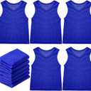 Sintege 12 Pcs Soccer Pinnies Pennies Jersey Scrimmage Vest Sports Practice Jersey Mesh Basketball Vest for Youth Adult Kids (Medium, Blue)