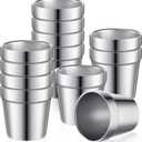 Amyhill 12 Pieces 6 oz Stainless Steel Cups Double Wall Insulated Tumblers Glasses Reusable Stackable Mugs Silver Travel Cups Metal Drinking Tumblers for Adult Home Party BBQ Camping Outdoor