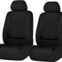 BELOMI Car Seat Covers Only, Breathable Premium Cloth Auto Seat Cover, Universal Front and Rear Seat Covers, Automotive Interior Accessories for Most Cars Trucks SUV (Black) (4PCS)