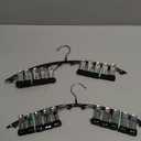 Legging Organizer for Closet, Metal Yoga Pants Hangers 2 Pack w/10 Clips Holds 20 Leggings, Space Saving Hanging Closet Organizer w/Rubber Coated Closet Organizers and Storage, Black