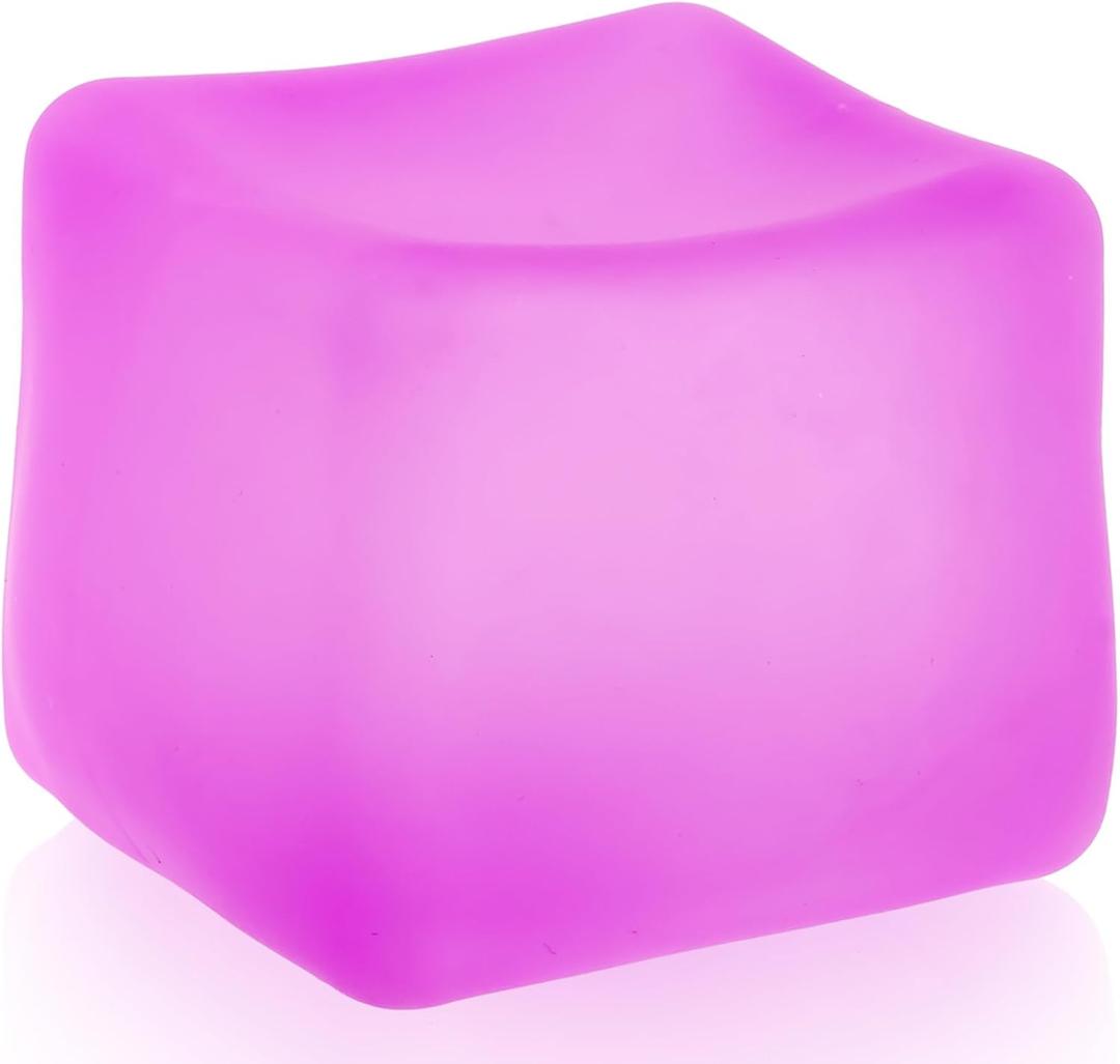 Sensory Stress Cube  High-Density Gel Filled Squishy Toy with Matte Texture for Kids & Adults, Stress and Anxiety Relief Fidget, Autism-Supportive, 1-Pack in Purple