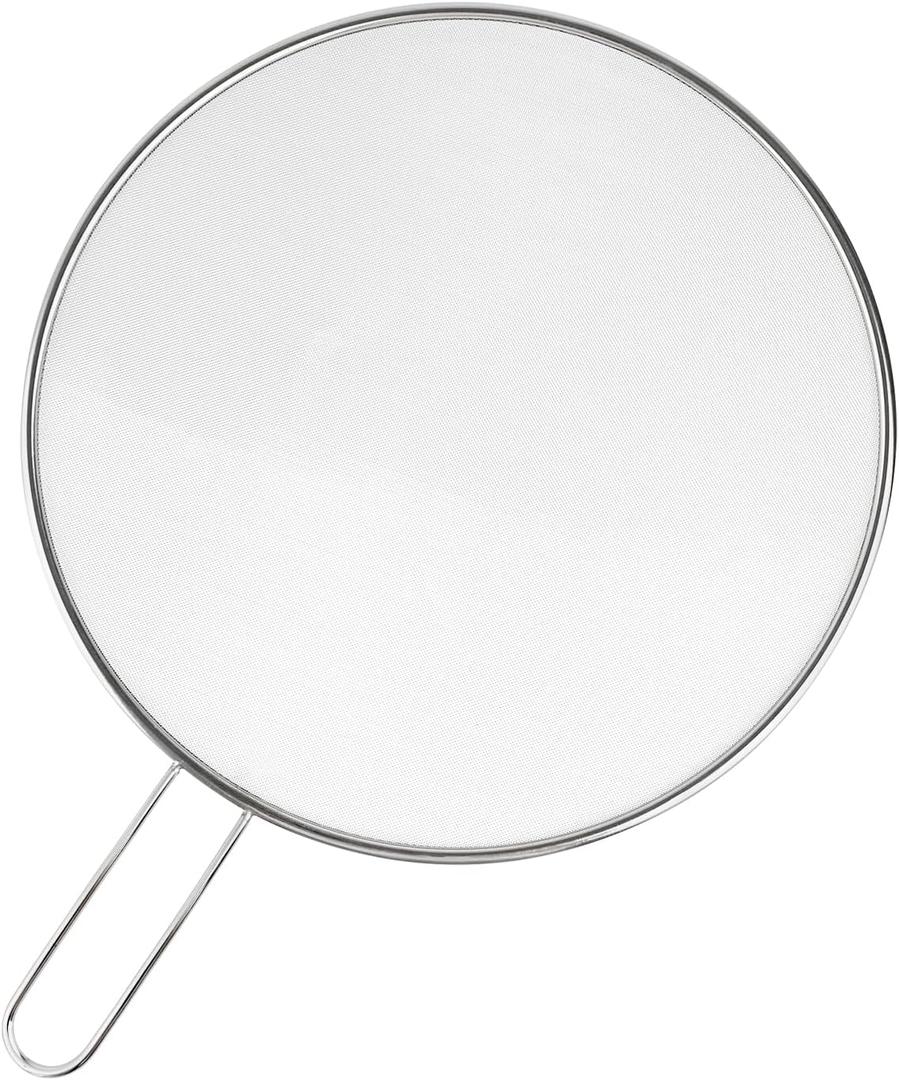 Stainless Steel Splatter Guard, 13-Inch Silver Grease Splatter Guard for Frying Pan, Cooking Pots, and Skillets - Ideal for Kitchen and Dining Room Use