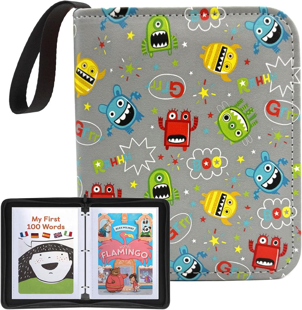 Card Holder for Yoto Cards 40 Cards Capacity Mini Card Case Organizer with Zipper Boys Girls Card Storage Binder for Yoto Player and Yoto Mini Cards, Grey