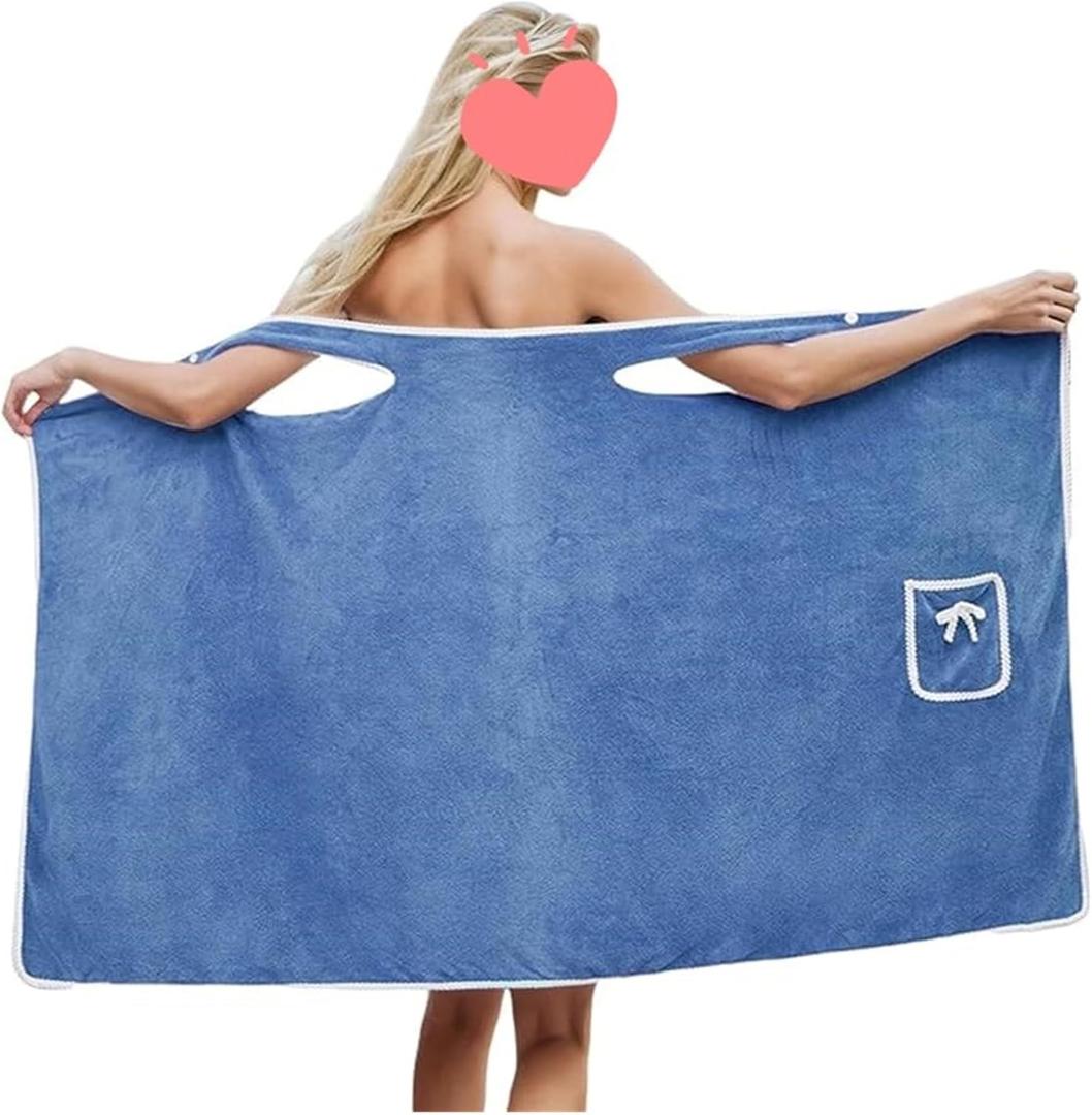 Robe Shower Wearable Bathroom Towel Dress Water Absorption 31×51in