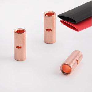 SVAAR 6 Gauge Wire Butt Connectors 24PCS 6 AWG Non Insulated Butt Splice Connectors Crimp Butt Splices Kit Bare Pure Copper Seamless Barrel Butt Splice Terminals & 24PCS 3:1 Heat Shrink Tube