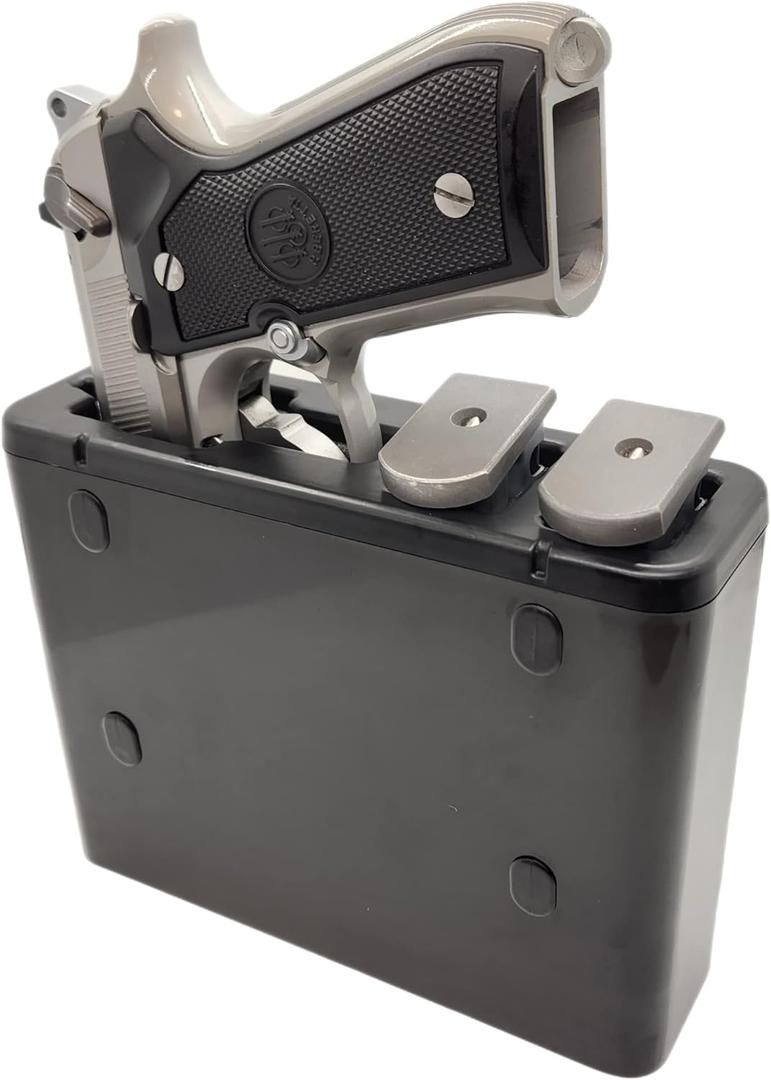 TacBox FS (Black, FS10: Over 1" Wide Handguns) (Large) - Full Size to SubCompact Handgun and Semi-Auto Pistols Mountable Fast Access Holster Box